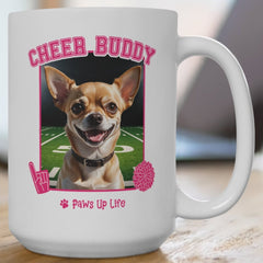 Chihuahua Football Cheer Buddy Cheerleading Dog 15oz Large Coffee Mug Ceramic Drinkware Tea Washable | Paws Up Life, LLC