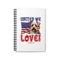 Biewer Terrier Dog United We Love Spiral Notebook for Office and Home - Ruled Line | Paws Up Life, LLC