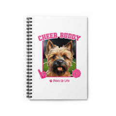 Cairn Terrier Football Cheer Buddy Cheerleading Dog Spiral Notebook for Office and Home - Ruled Line | Paws Up Life, LLC