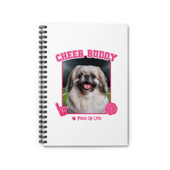 Pekinese Football Cheer Buddy Cheerleading Dog Spiral Notebook for Office and Home - Ruled Line | Paws Up Life, LLC