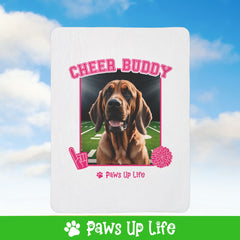 Bloodhound Football Cheer Buddy Cheerleading Dog Fleece Sherpa Blanket - Perfect for Snuggling and Cozy Napping | Paws Up Life, LLC