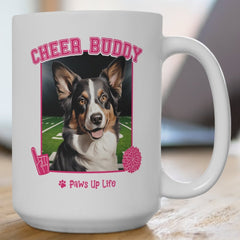 Cardigan Welsh Corgi Football Cheer Buddy Cheerleading Dog 15oz Large Coffee Mug Ceramic Drinkware Tea Washable | Paws Up Life, LLC