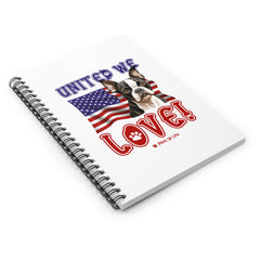 Boston Terrier Dog United We Love Spiral Notebook for Office and Home - Ruled Line | Paws Up Life, LLC