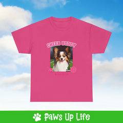 Papillon Football Cheer Buddy Cheerleading Dog Tee, Shirt, Unisex Pet Lover Gift, Dog Mom Dad Tshirt, Animal Rescue Advocate, Cute Puppy Graphic Top Classic Collar | Paws Up Life, LLC