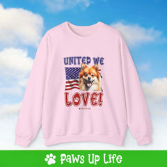 Pomeranian Dog United We Love Dog Crewneck Sweatshirt, Unisex Gift for Animal Lovers, Dog Mom Dad Sweatshirt, Cute Dog Lover Apparel, Fun Pet | Paws Up Life, LLC