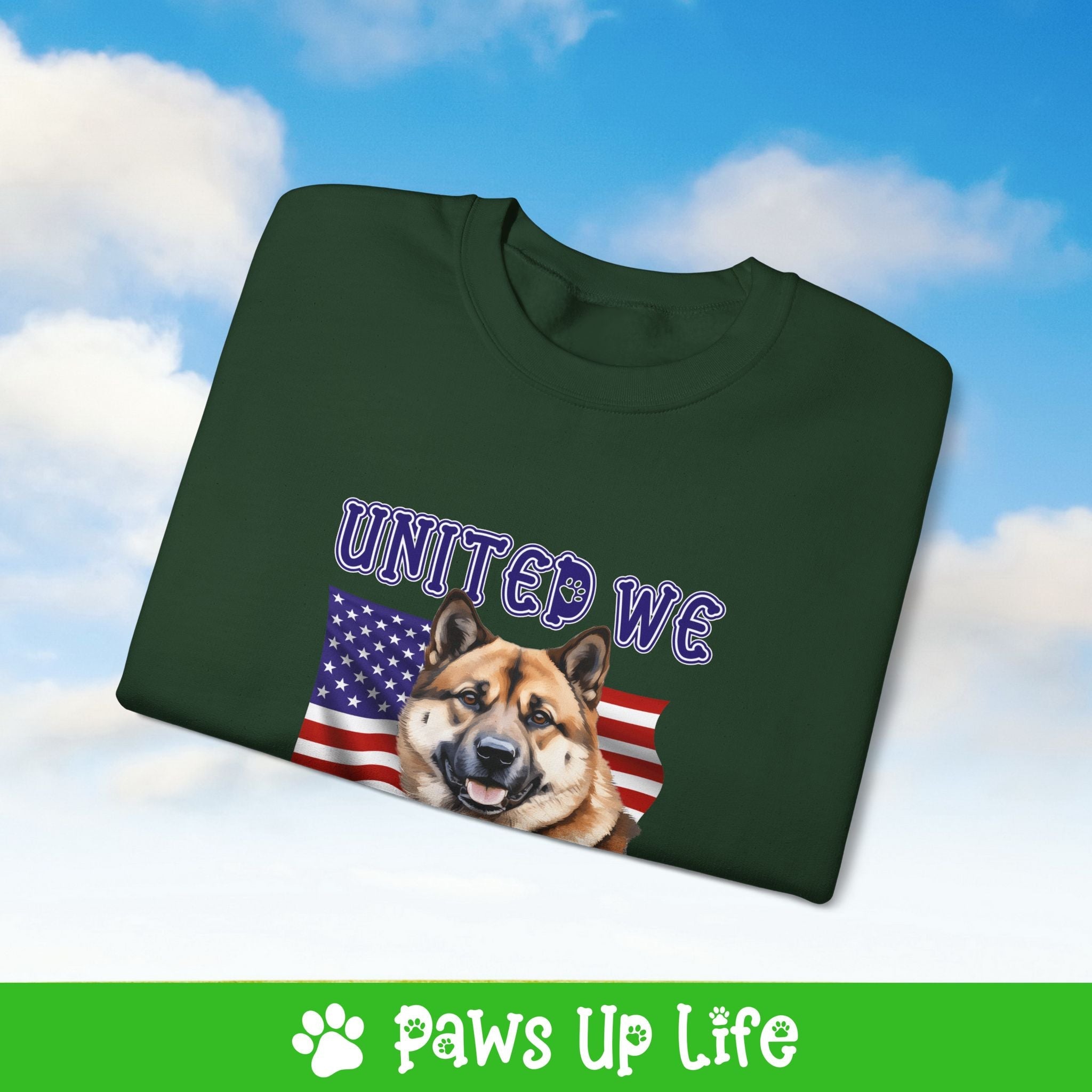 Akita Dog United We Love Dog Crewneck Sweatshirt, Unisex Gift for Animal Lovers, Dog Mom Dad Sweatshirt, Cute Dog Lover Apparel, Fun Pet | Paws Up Life, LLC