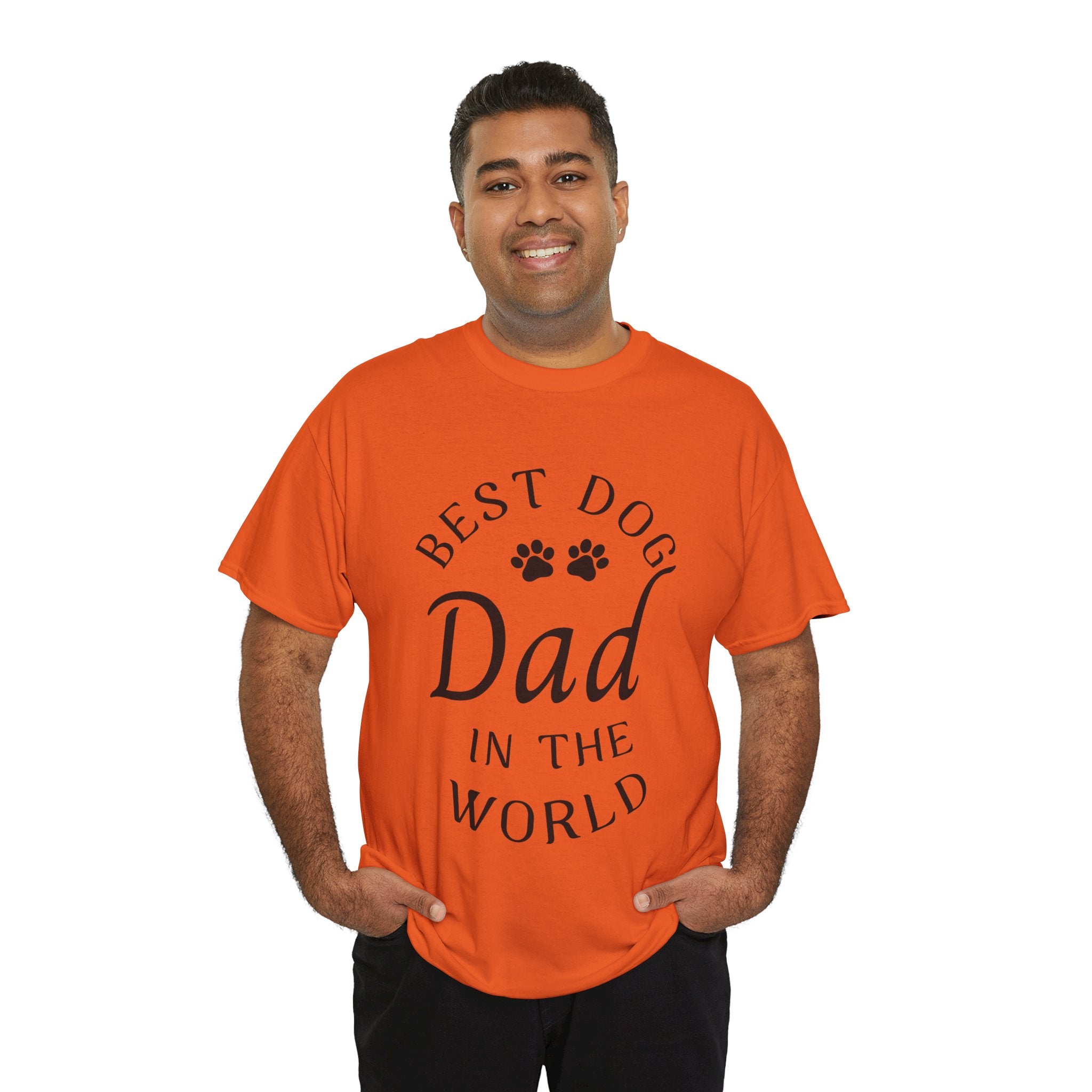 Best Dog Dad In The World Gildan 5000 T-Shirt - Perfect Gift for Dog Lovers | Comfortable Cotton Tee for Proud Pet Owners Unisex Heavy Cotton Tee