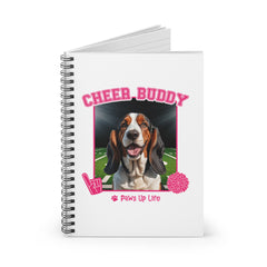 Bassett Hound Cheer Buddy Cheerleading Dog Spiral Notebook for Office and Home - Ruled Line | Paws Up Life, LLC