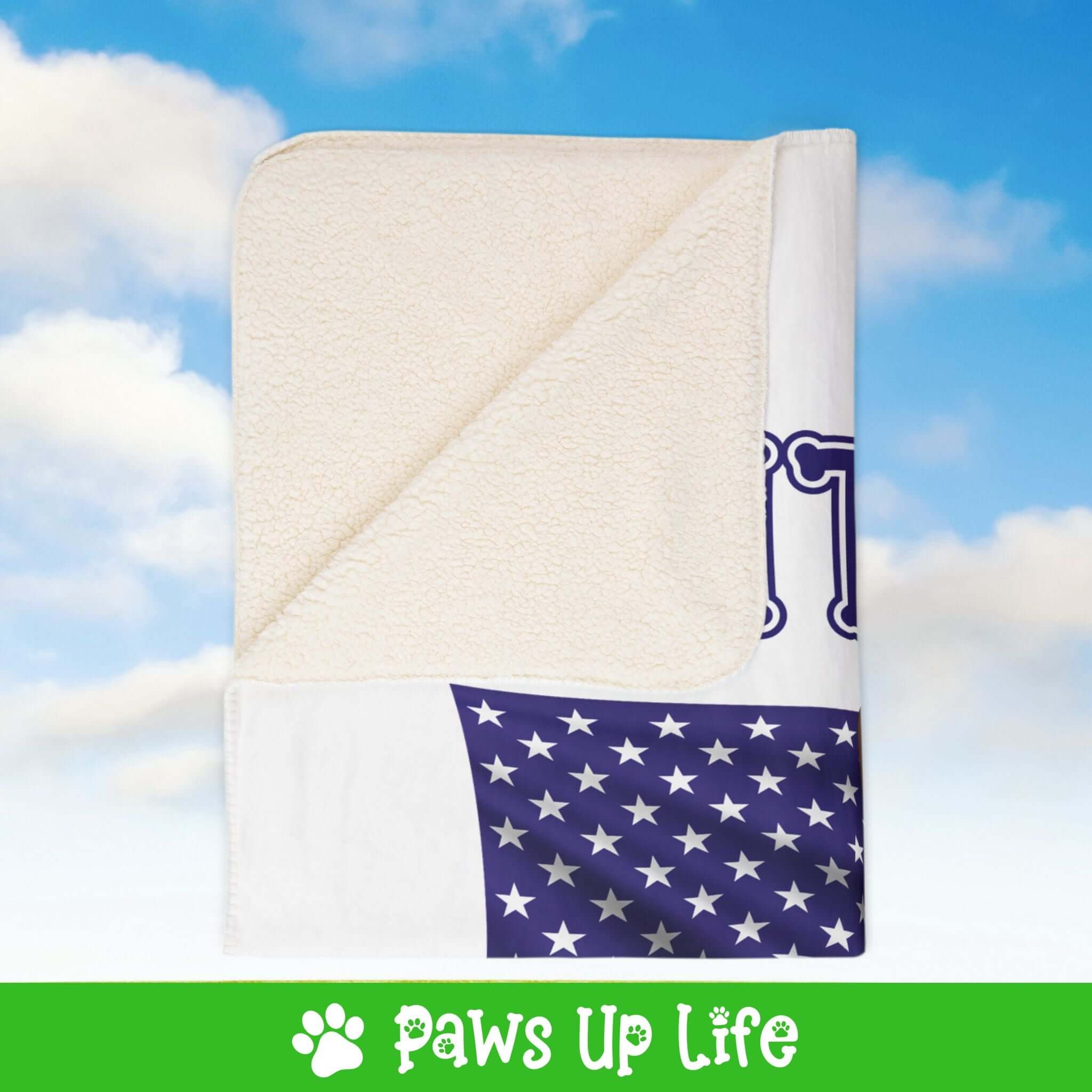 "United We Love" Russell Terrier Patriotic Fleece Sherpa Blanket - Perfect for Snuggling and Cozy Napping