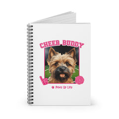 Cairn Terrier Football Cheer Buddy Cheerleading Dog Spiral Notebook for Office and Home - Ruled Line