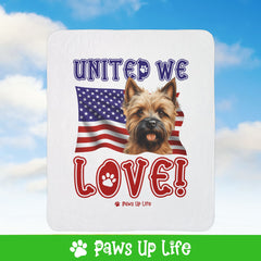 Cairn Terrier Dog United We Love Fleece Sherpa Blanket - Perfect for Snuggling and Cozy Napping | Paws Up Life, LLC