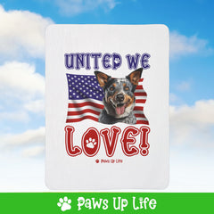 Australian Cattle Dog United We Love Fleece Sherpa Blanket - Perfect for Snuggling and Cozy Napping