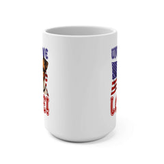 "United We Love" Russell Terrier 15oz Ceramic Mug – Fun Patriotic Dog Lover Drinkware, Perfect for Coffee & Tea! | Paws Up Life, LLC