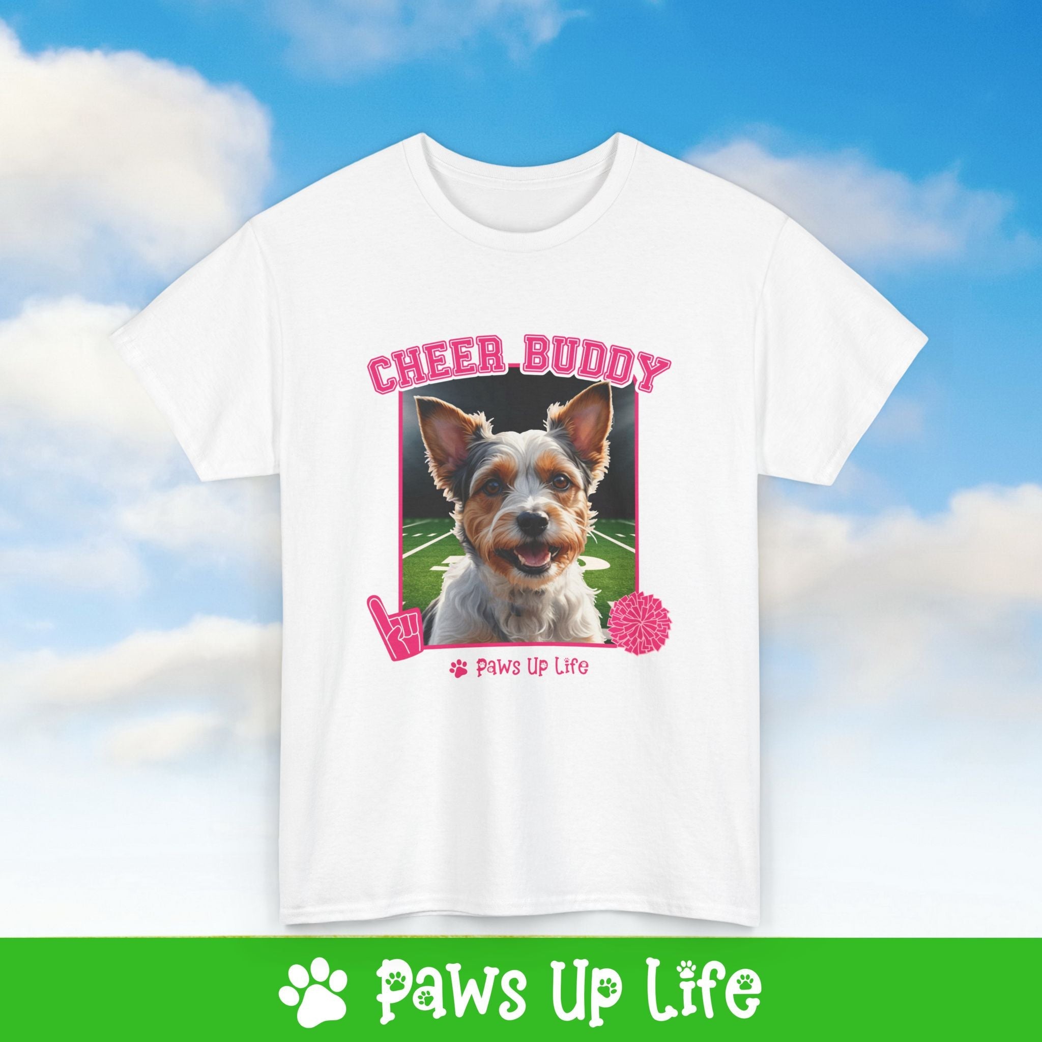 Biewer Terrier Football Cheer Buddy Cheerleading Dog Tee, Shirt, Unisex Pet Lover Gift, Dog Mom Dad Tshirt, Animal Rescue Advocate, Cute Puppy Graphic Top Classic Collar | Paws Up Life, LLC