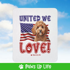 Cavoodle Dog United We Love Fleece Sherpa Blanket - Perfect for Snuggling and Cozy Napping | Paws Up Life, LLC