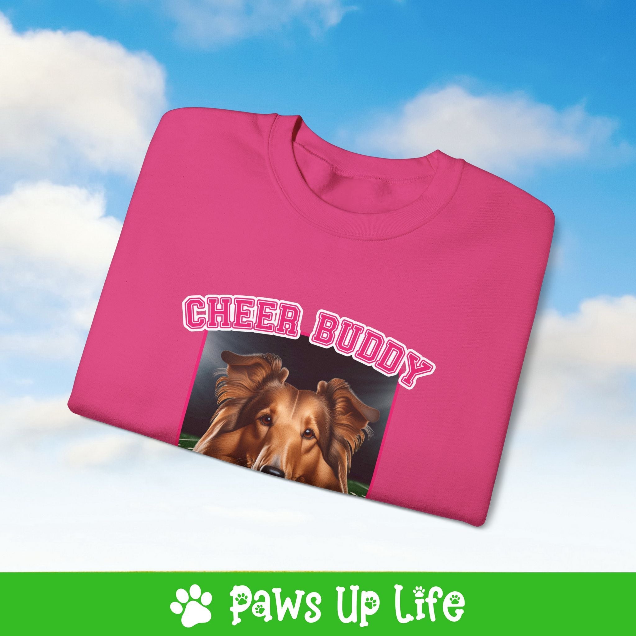 Collie Football Cheer Buddy Cheerleading Dog Crewneck Sweatshirt, Unisex Gift for Animal Lovers, Dog Mom Dad Sweatshirt, Cute Dog Lover Apparel, Fun Pet | Paws Up Life, LLC