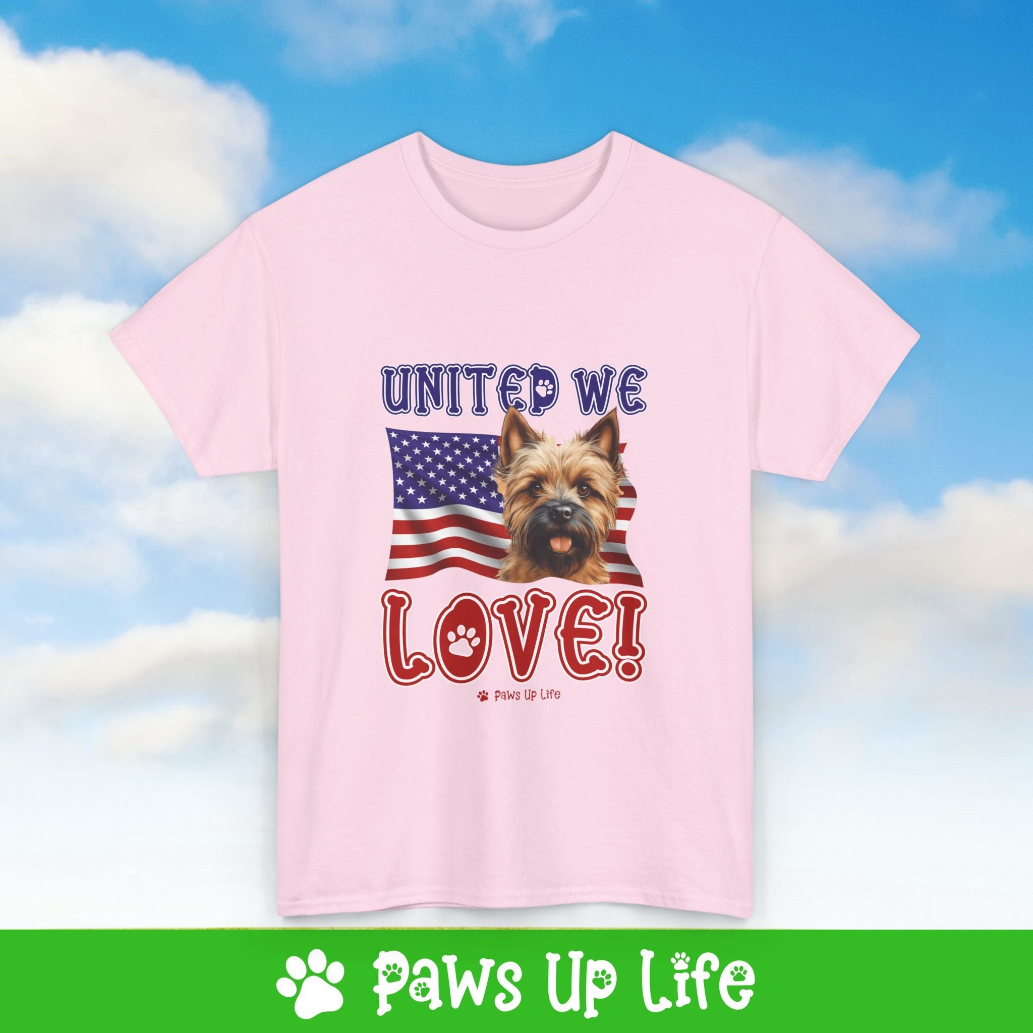 Cairn Terrier Dog United We Love Dog Tee, Shirt, Unisex Pet Lover Gift, Dog Mom Dad Tshirt, Animal Rescue Advocate, Cute Puppy Graphic Top Classic Collar | Paws Up Life, LLC