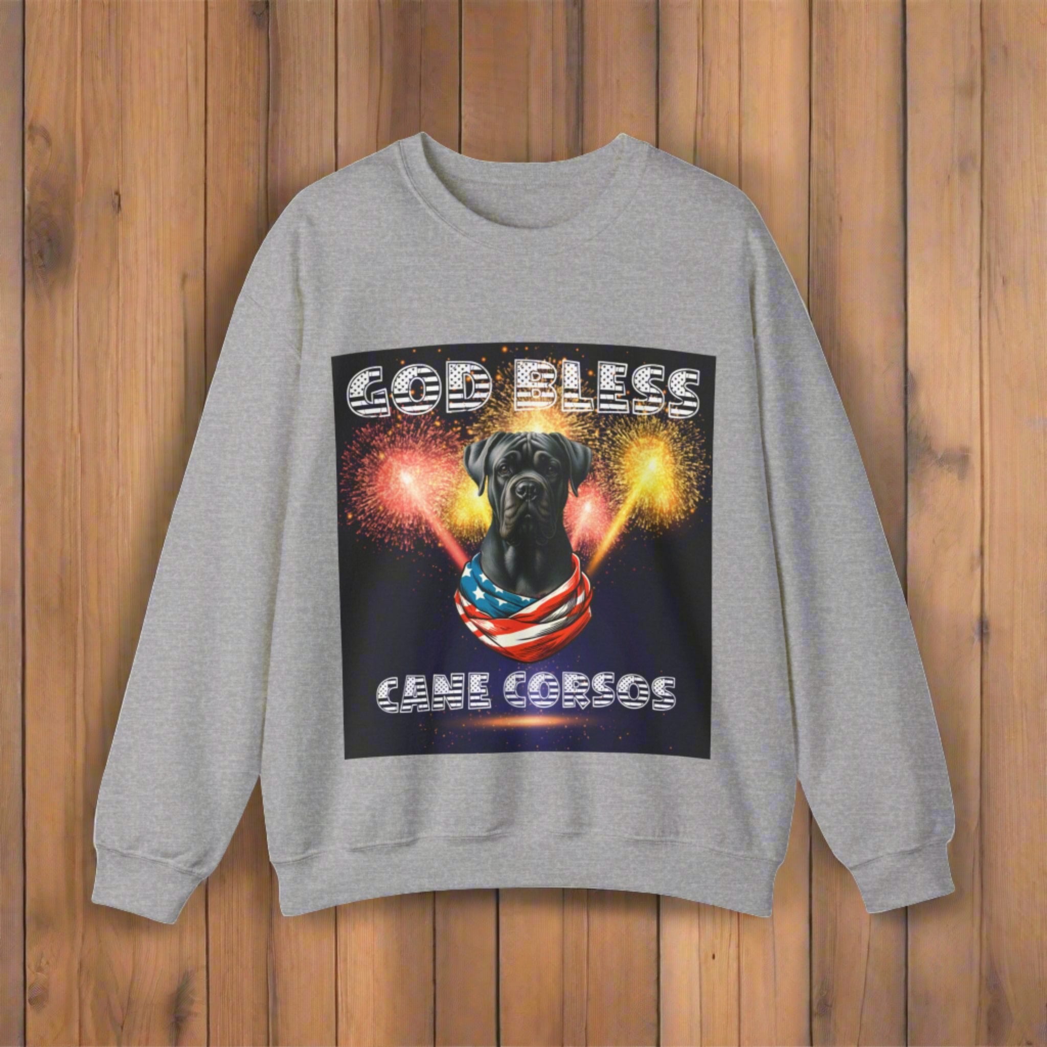 God Bless Cane Corso Patriotic Unisex Sweatshirt Heavy Blend™ Crewneck