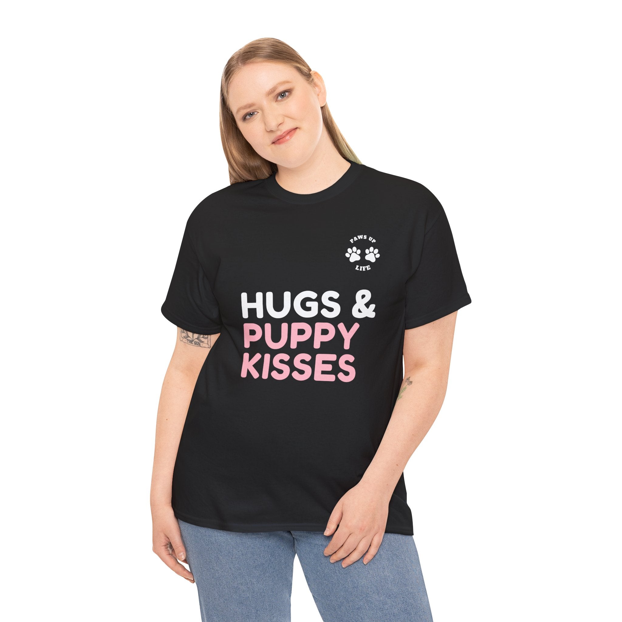 Hugs & Puppy Kisses Dog Mom or Dad Unisex T-Shirt - Gifts for Pet-Loving Parents |Unisex Heavy Cotton GildanTee