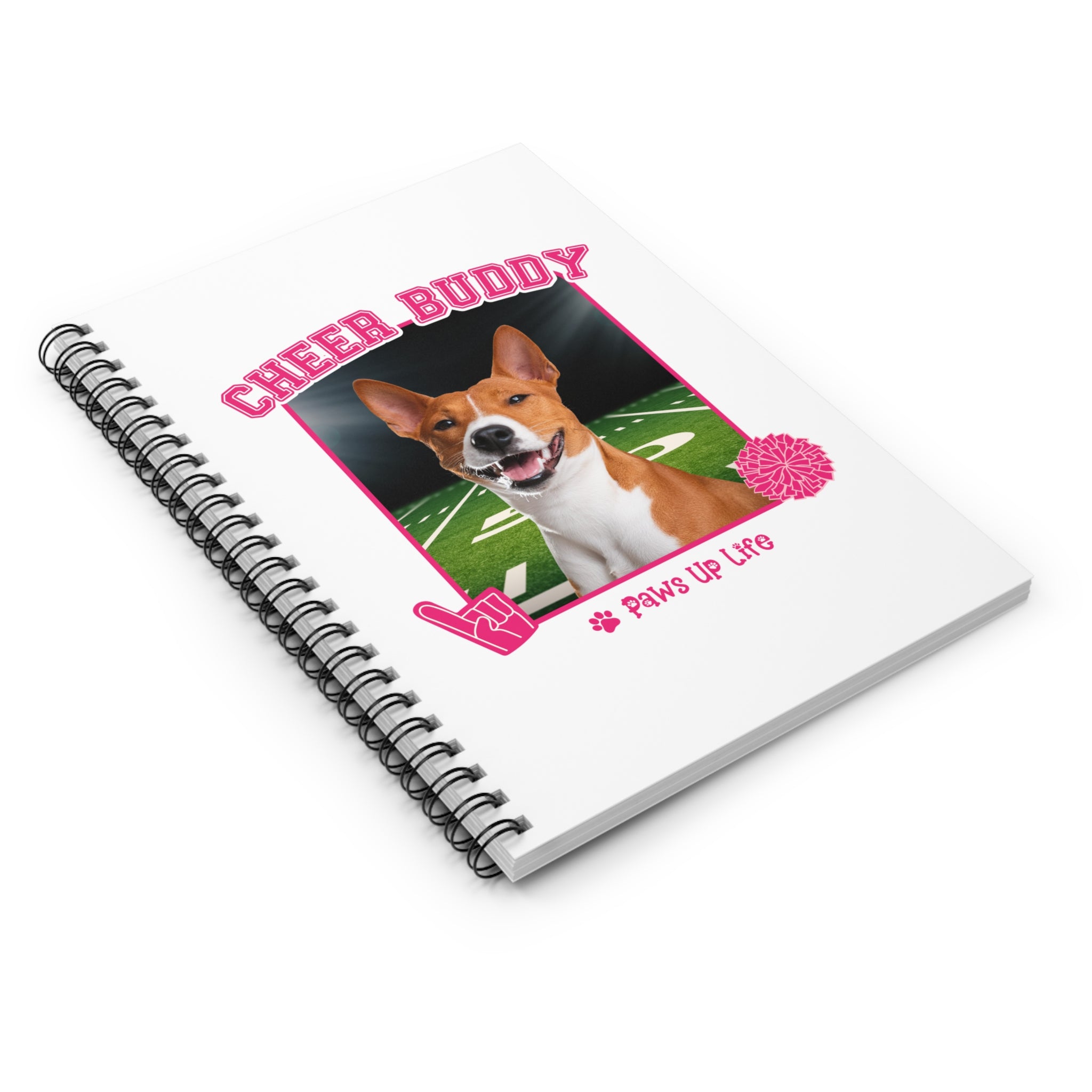 Basenji Cheer Buddy Cheerleading Dog Spiral Notebook for Office and Home - Ruled Line | Paws Up Life, LLC