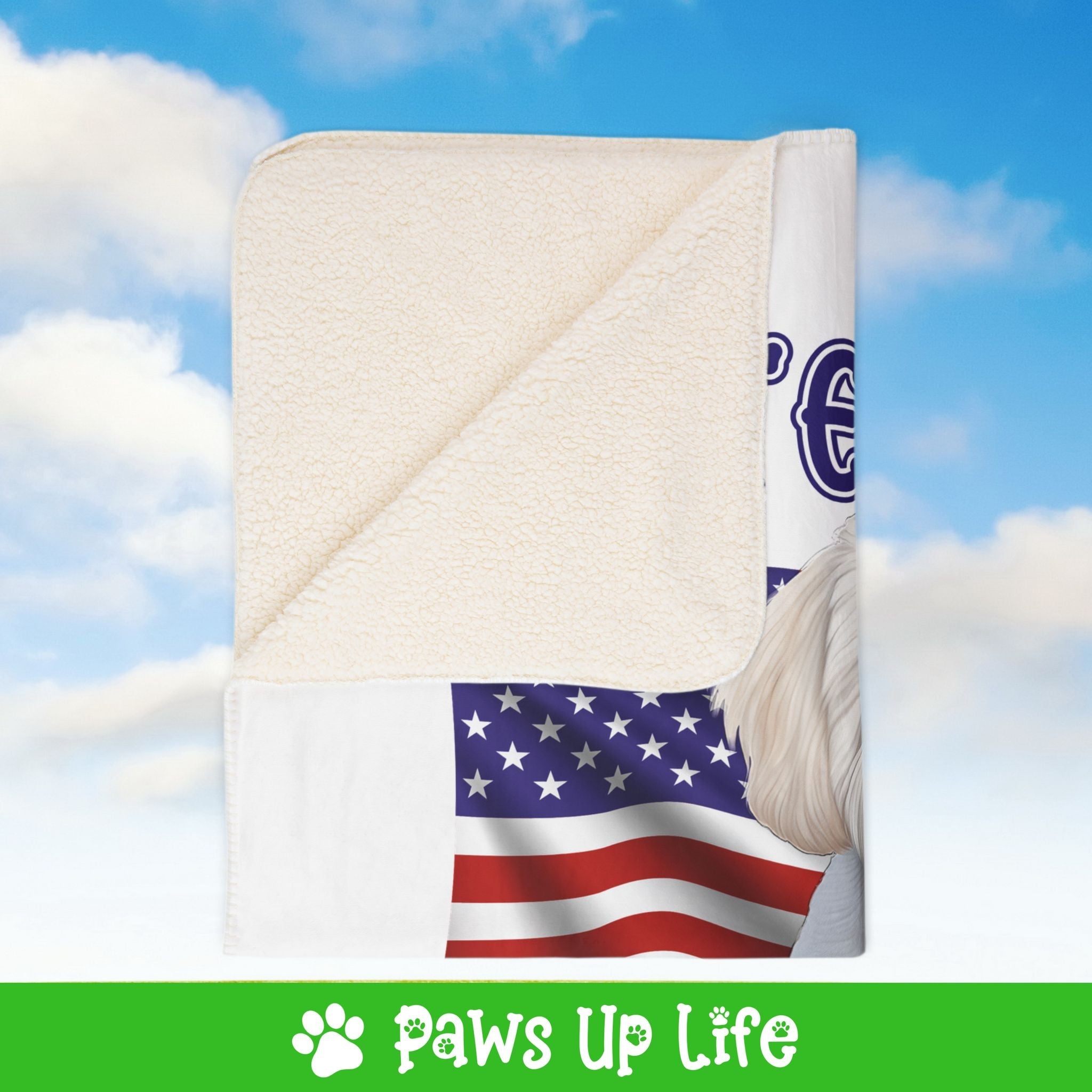 Bichon Frise Dog United We Love Fleece Sherpa Blanket - Perfect for Snuggling and Cozy Napping | Paws Up Life, LLC