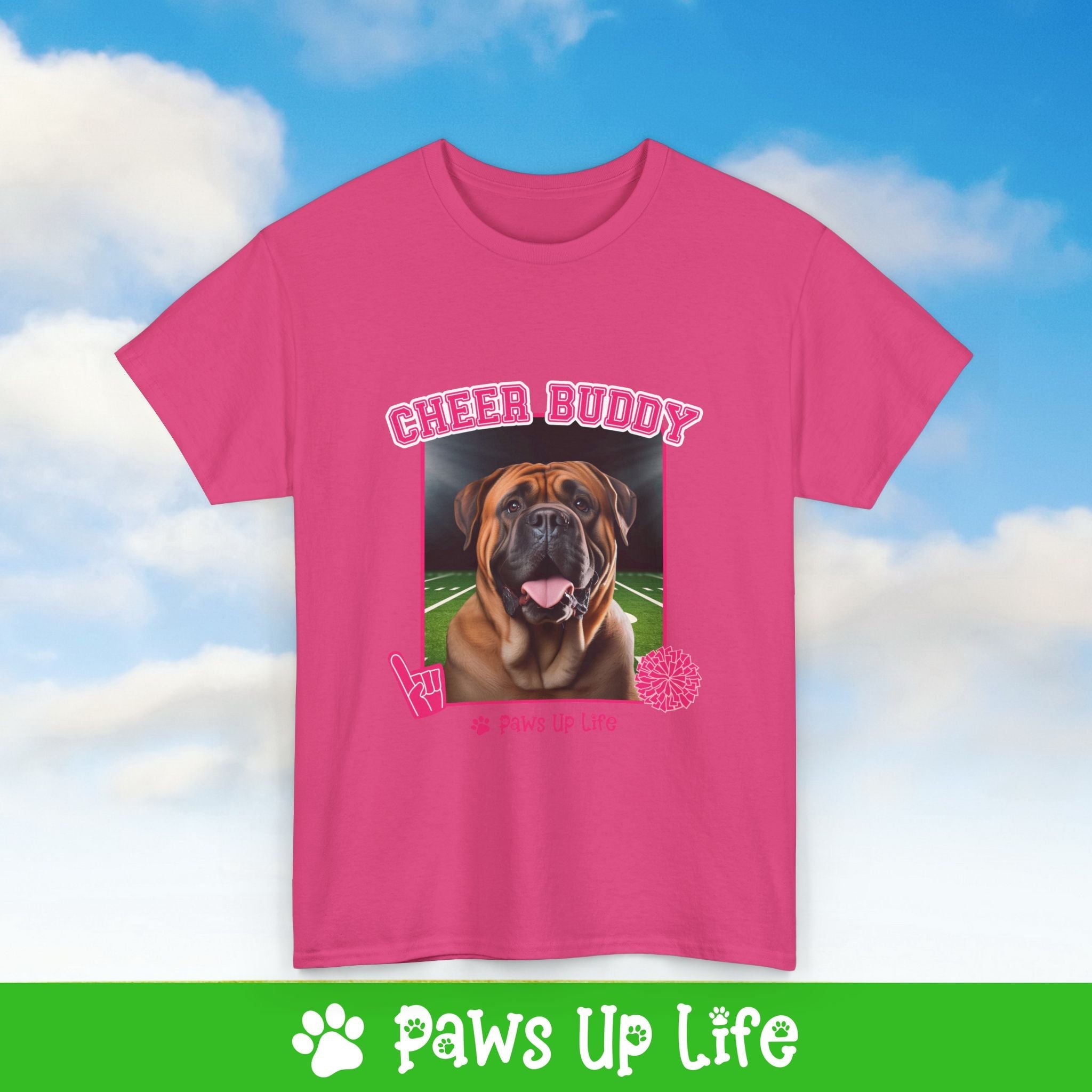 Mastiff Football Cheer Buddy Cheerleading Dog Tee, Shirt, Unisex Pet Lover Gift, Dog Mom Dad Tshirt, Animal Rescue Advocate, Cute Puppy Graphic Top Classic Collar | Paws Up Life, LLC