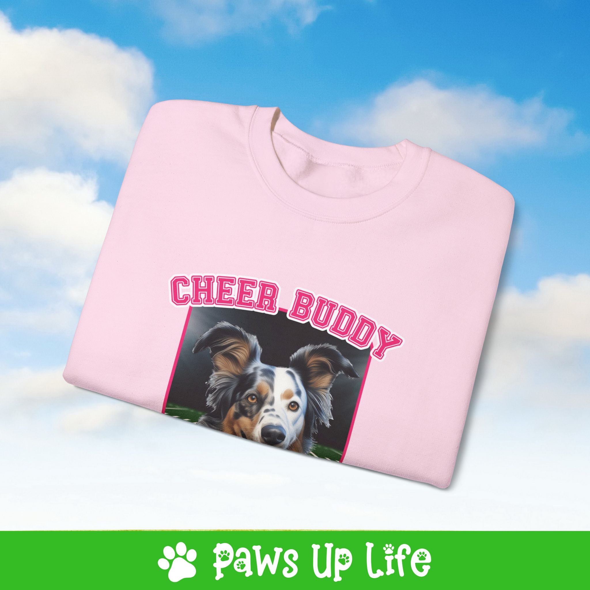 Australian Koolie Cheer Buddy Cheerleading Dog Crewneck Sweatshirt, Unisex Gift for Animal Lovers, Dog Mom Dad Sweatshirt, Cute Dog Lover Apparel, Fun Pet | Paws Up Life, LLC