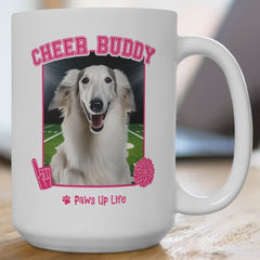 Borzoi Football Cheer Buddy Cheerleading Dog 15oz Large Coffee Mug Ceramic Drinkware Tea Washable