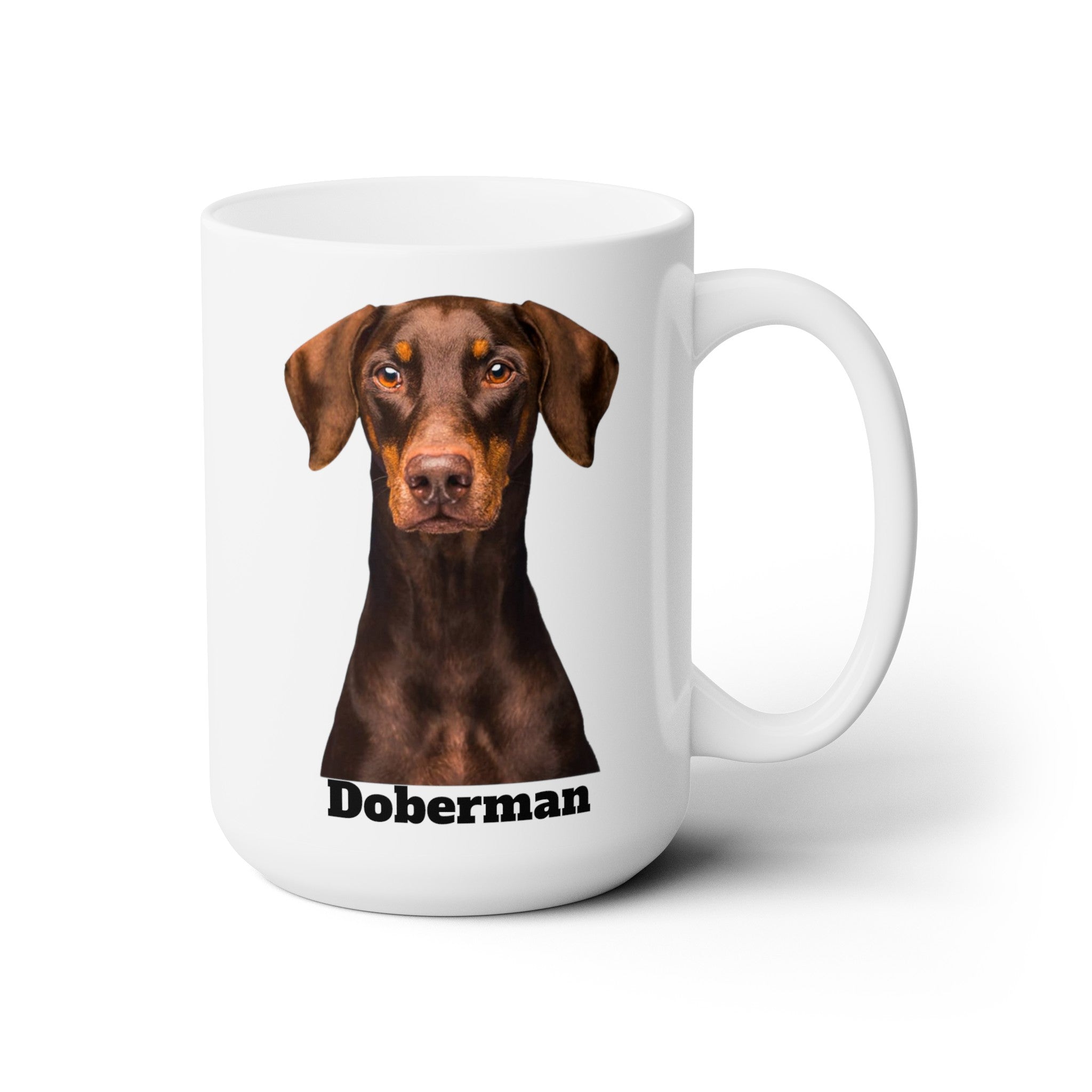 Doberman Lover's 15 oz Coffee Mug: Unique Canine Design for Dog Enthusiasts | Premium Quality Ceramic - Ceramic Mug 15oz, Great Gift For Dog Mom Or Dog Dad, Adults And Kids