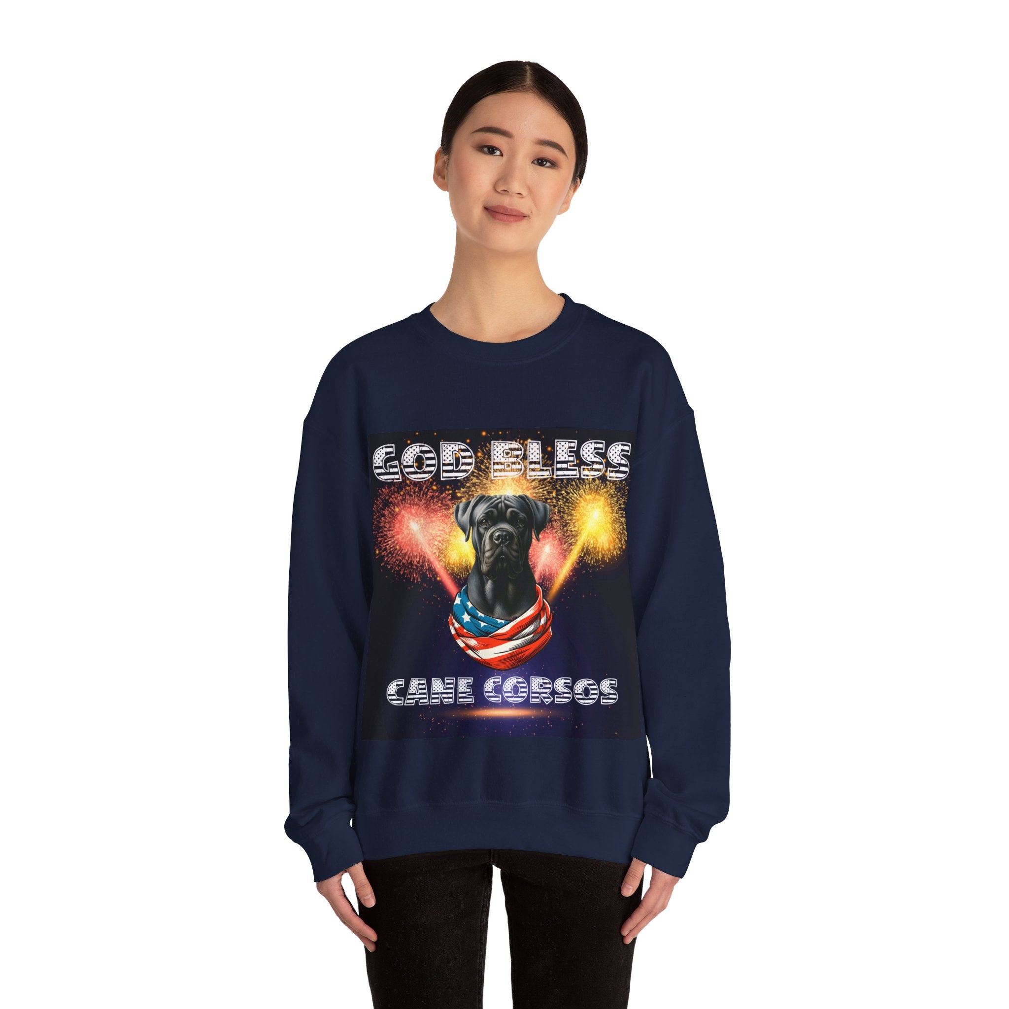 God Bless Cane Corso Patriotic Unisex Sweatshirt Heavy Blend™ Crewneck