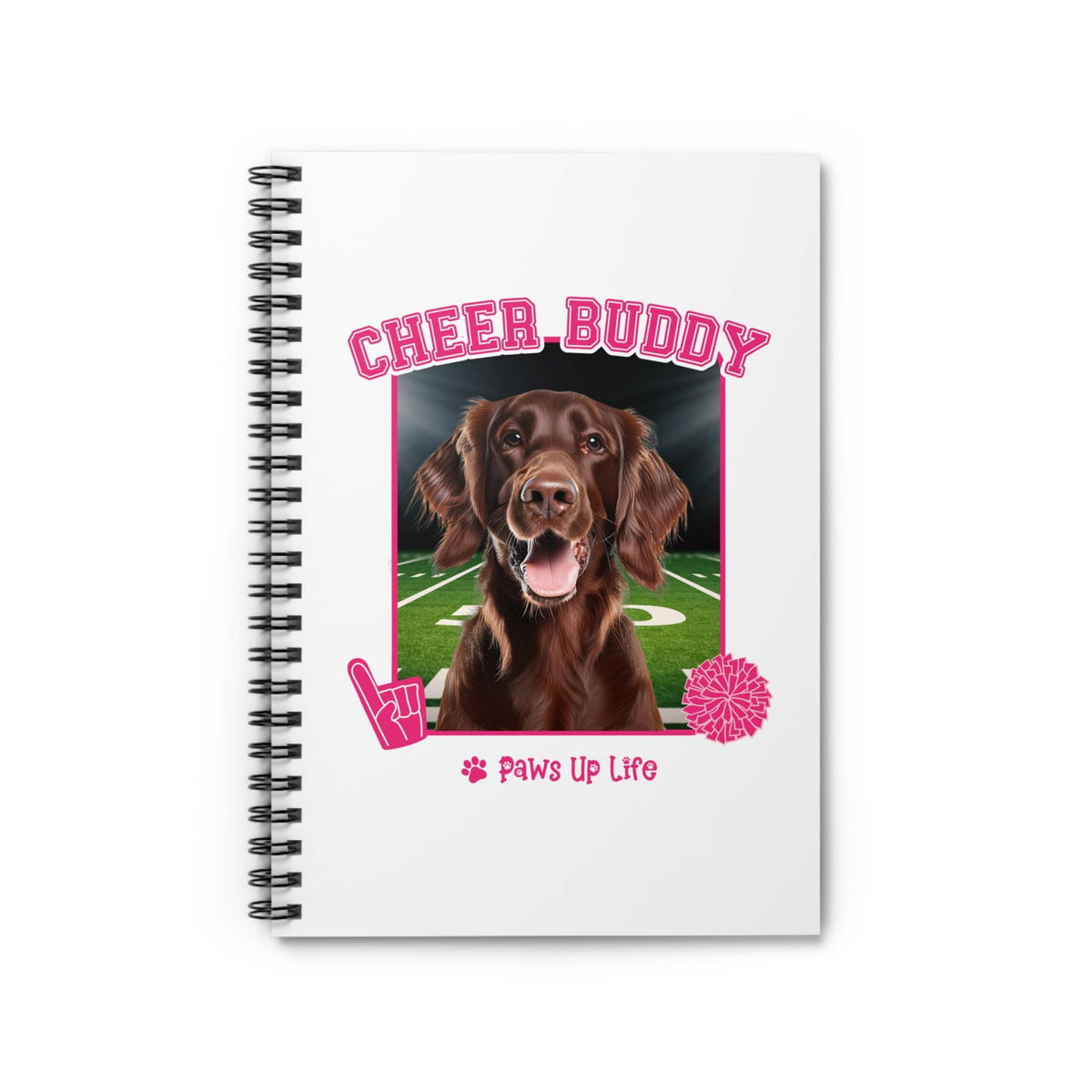 Irish Setter Football Cheer Buddy Cheerleading Dog Spiral Notebook for Office and Home - Ruled Line | Paws Up Life, LLC