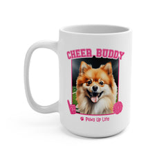 Pomeranian Football Cheer Buddy Cheerleading Dog 15oz Large Coffee Mug Ceramic Drinkware Tea Washable