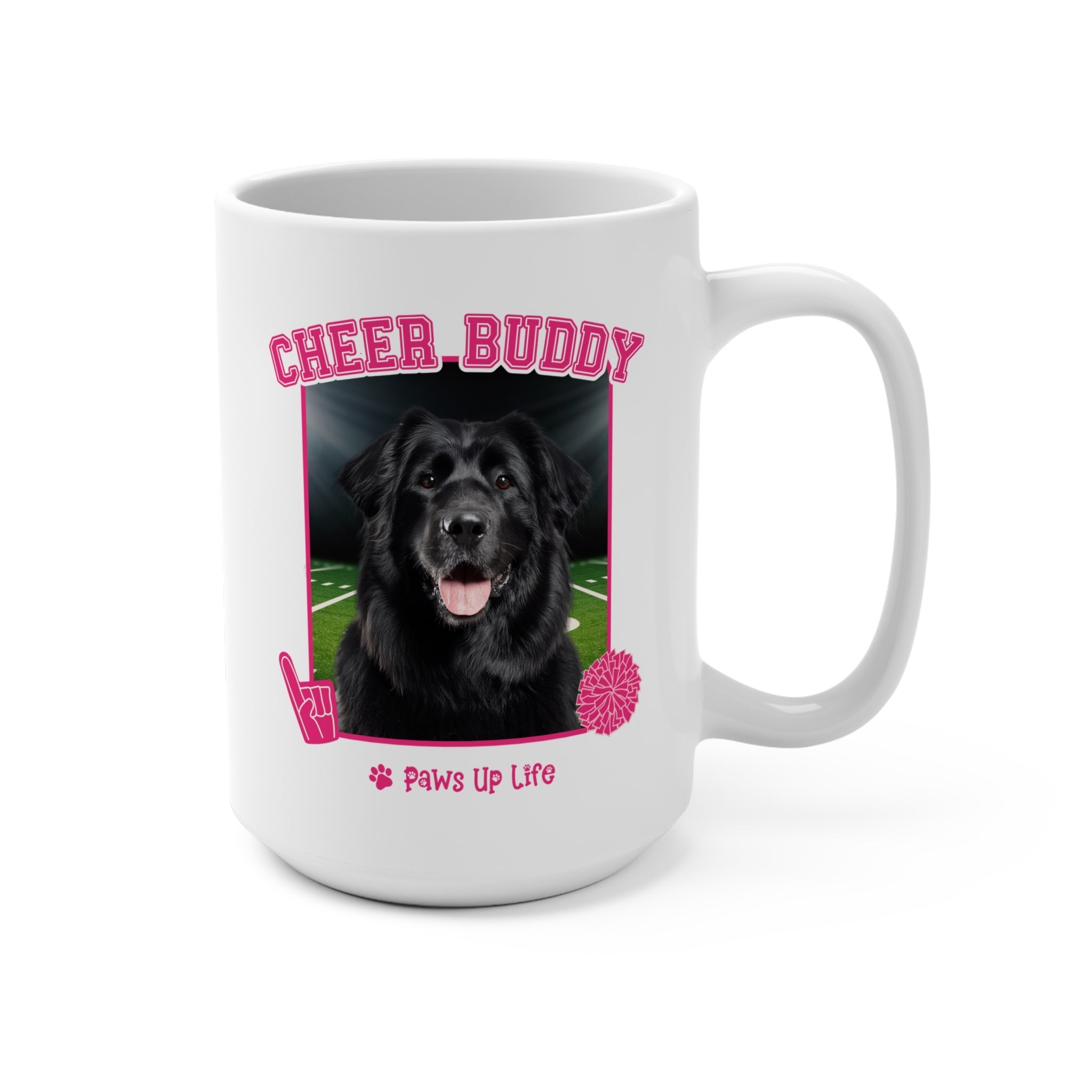 Great Pyreenes Football Cheer Buddy Cheerleading Dog 15oz Large Coffee Mug Ceramic Drinkware Tea Washable | Paws Up Life, LLC