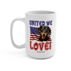 Dachshund Dog United We Love 15oz Large Coffee Mug Ceramic Drinkware Tea Washable | Paws Up Life, LLC