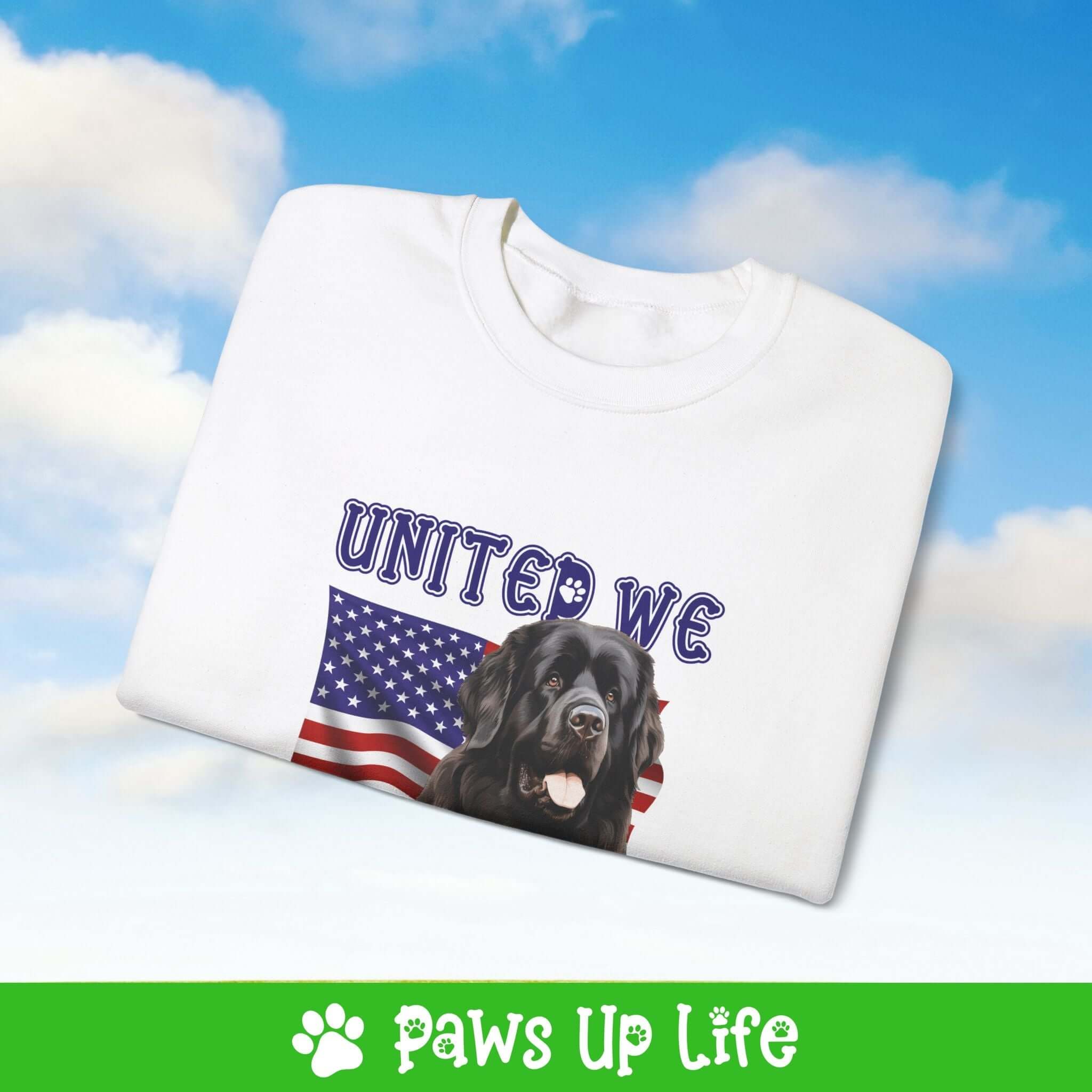 Newfoundland Dog United We Love Dog Crewneck Sweatshirt, Unisex Gift for Animal Lovers, Dog Mom Dad Sweatshirt, Cute Dog Lover Apparel, Fun Pet | Paws Up Life, LLC