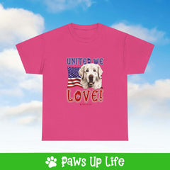 Great Pyrenees Dog United We Love Dog Tee, Shirt, Unisex Pet Lover Gift, Dog Mom Dad Tshirt, Animal Rescue Advocate, Cute Puppy Graphic Top Classic Collar | Paws Up Life, LLC