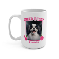 Japanese Chin Football Cheer Buddy Cheerleading Dog 15oz Large Coffee Mug Ceramic Drinkware Tea Washable