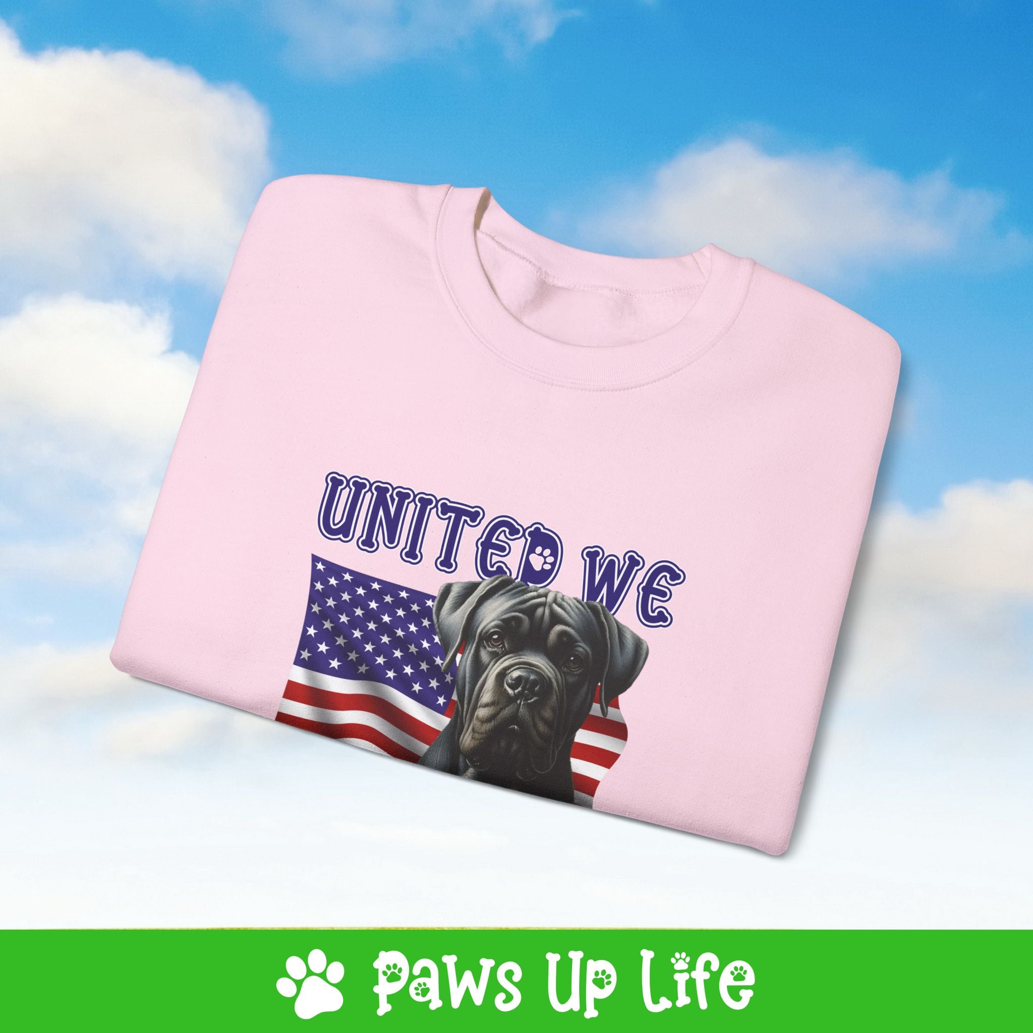 Cane Corso Dog United We Love Dog Crewneck Sweatshirt, Unisex Gift for Animal Lovers, Dog Mom Dad Sweatshirt, Cute Dog Lover Apparel, Fun Pet | Paws Up Life, LLC