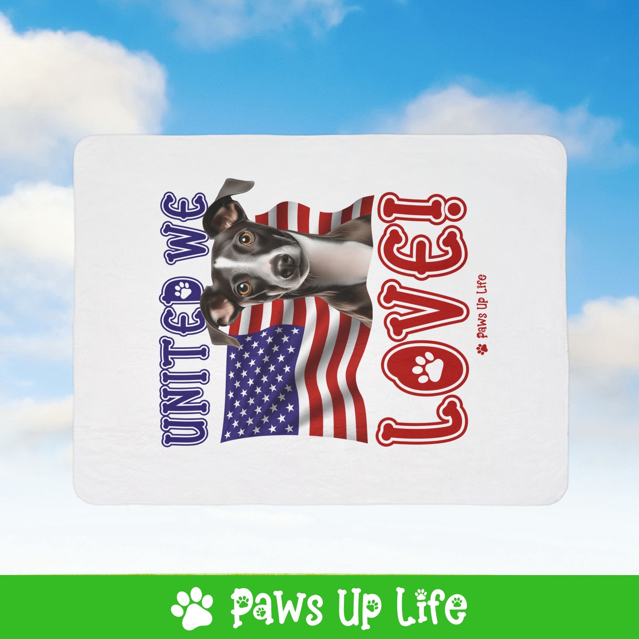 Italian Greyhound Dog United We Love Fleece Sherpa Blanket - Perfect for Snuggling and Cozy Napping