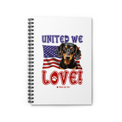 Dachshund Dog United We Love Spiral Notebook for Office and Home - Ruled Line