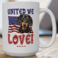 Dachshund Dog United We Love 15oz Large Coffee Mug Ceramic Drinkware Tea Washable | Paws Up Life, LLC