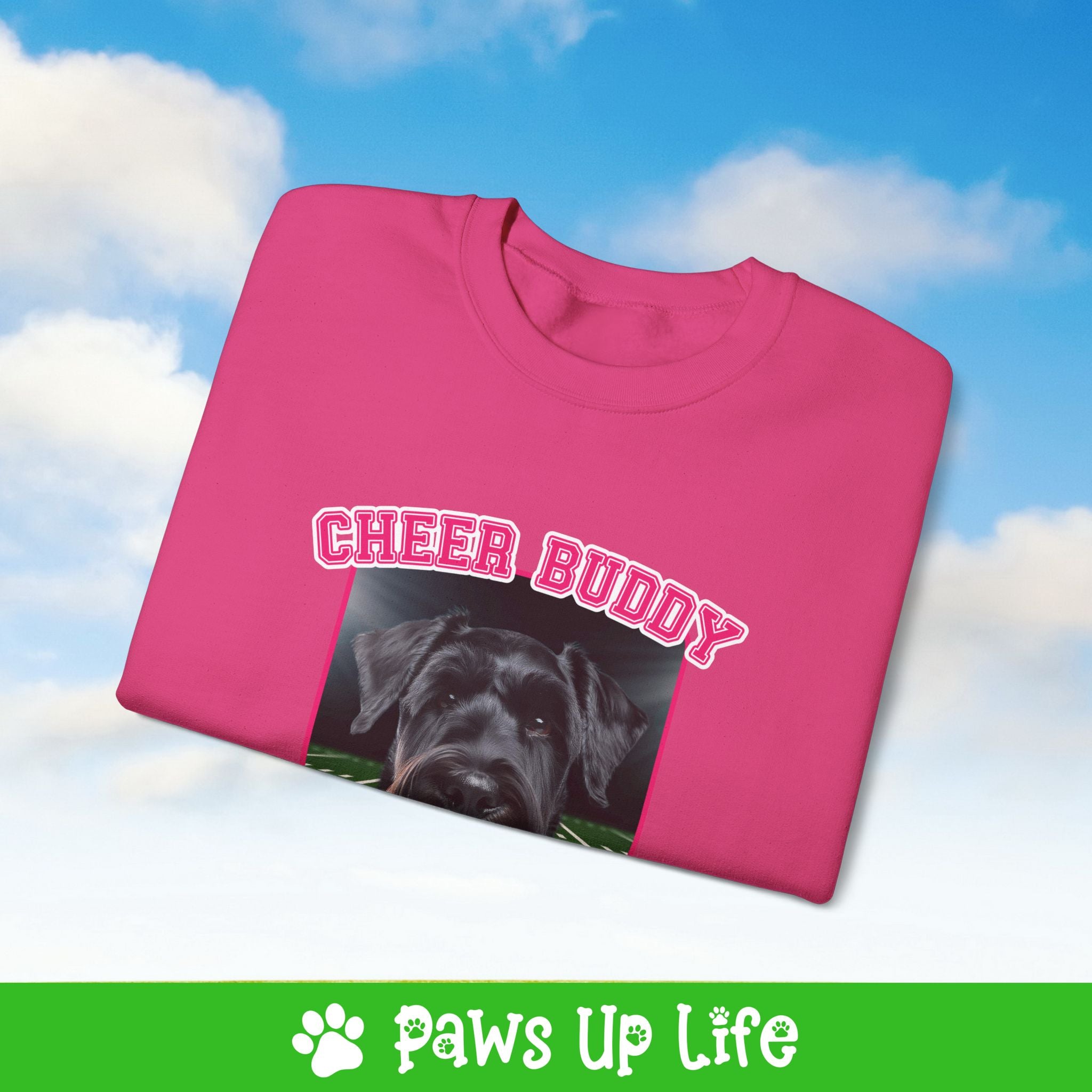 Giant Schnauzer Football Cheer Buddy Cheerleading Dog Crewneck Sweatshirt, Unisex Gift for Animal Lovers, Dog Mom Dad Sweatshirt, Cute Dog Lover Apparel, Fun Pet | Paws Up Life, LLC