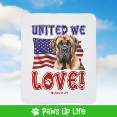 Mastiff Dog United We Love Fleece Sherpa Blanket - Perfect for Snuggling and Cozy Napping | Paws Up Life, LLC