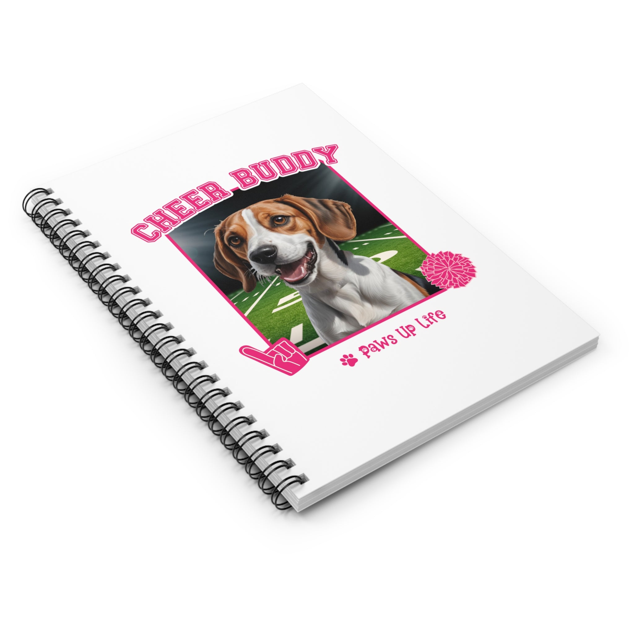 Beagle Cheer Buddy Cheerleading Dog Spiral Notebook for Office and Home - Ruled Line | Paws Up Life, LLC