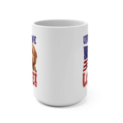 "United We Love" Spoodle 15oz Ceramic Mug – Fun Patriotic Dog Lover Drinkware, Perfect for Coffee & Tea!