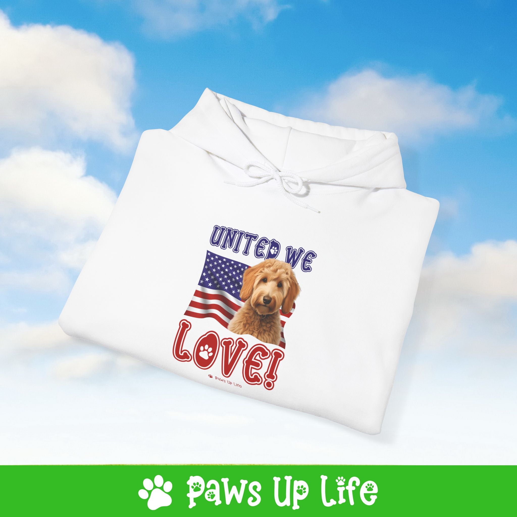 Groodle Dog United We Love Unisex Hoodie Hooded Sweatshirt Classic Comfy Cotton | Paws Up Life, LLC