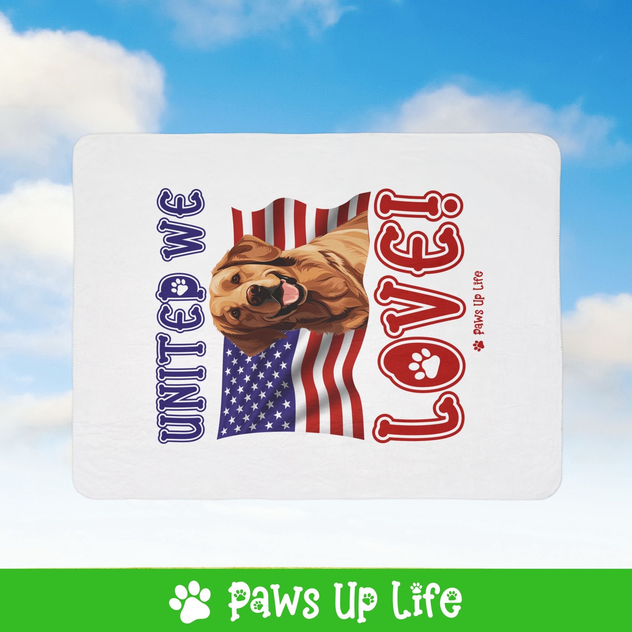 Golden Retriever Dog United We Love Fleece Sherpa Blanket - Perfect for Snuggling and Cozy Napping | Paws Up Life, LLC