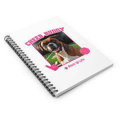 Boxer Football Cheer Buddy Cheerleading Dog Spiral Notebook for Office and Home - Ruled Line | Paws Up Life, LLC