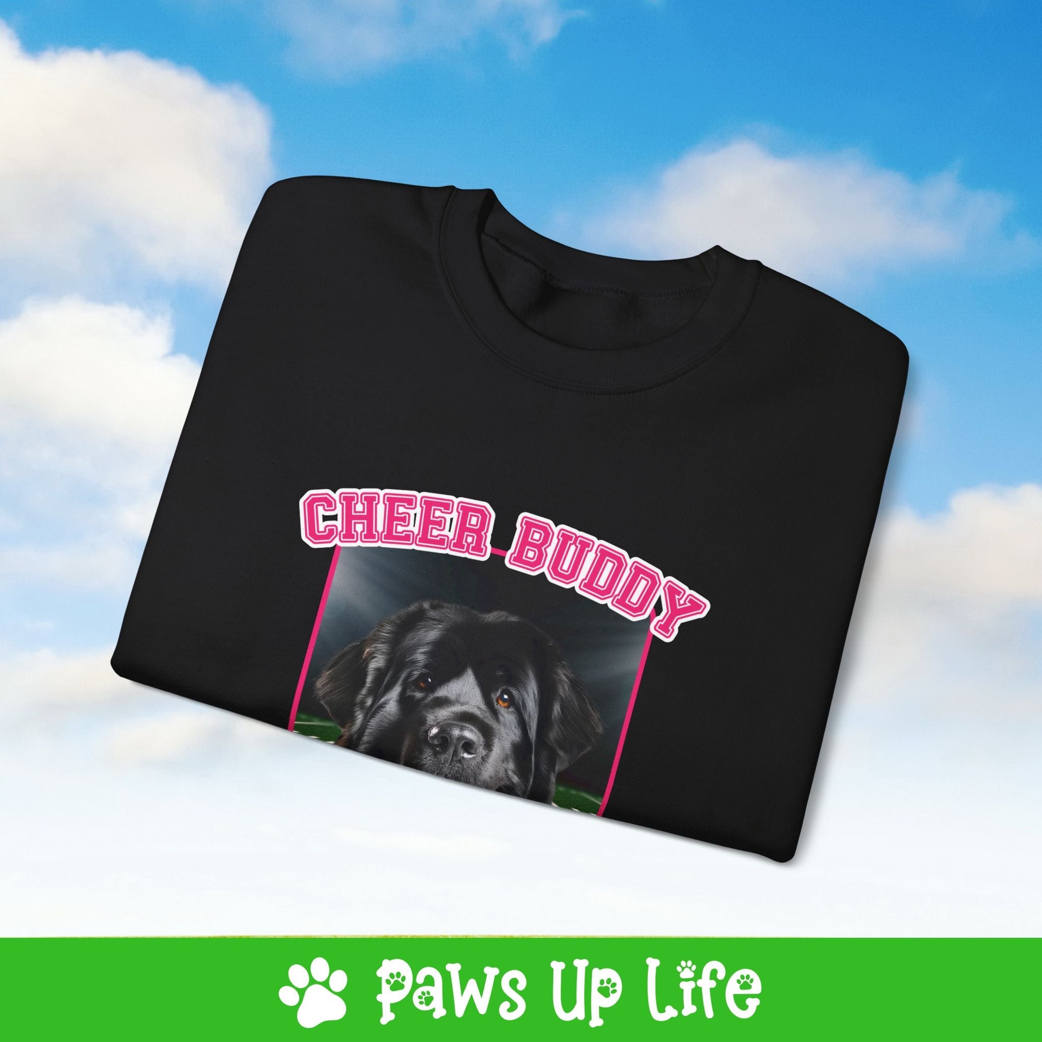 Newfoundland Football Cheer Buddy Cheerleading Dog Crewneck Sweatshirt, Unisex Gift for Animal Lovers, Dog Mom Dad Sweatshirt, Cute Dog Lover Apparel, Fun Pet | Paws Up Life, LLC