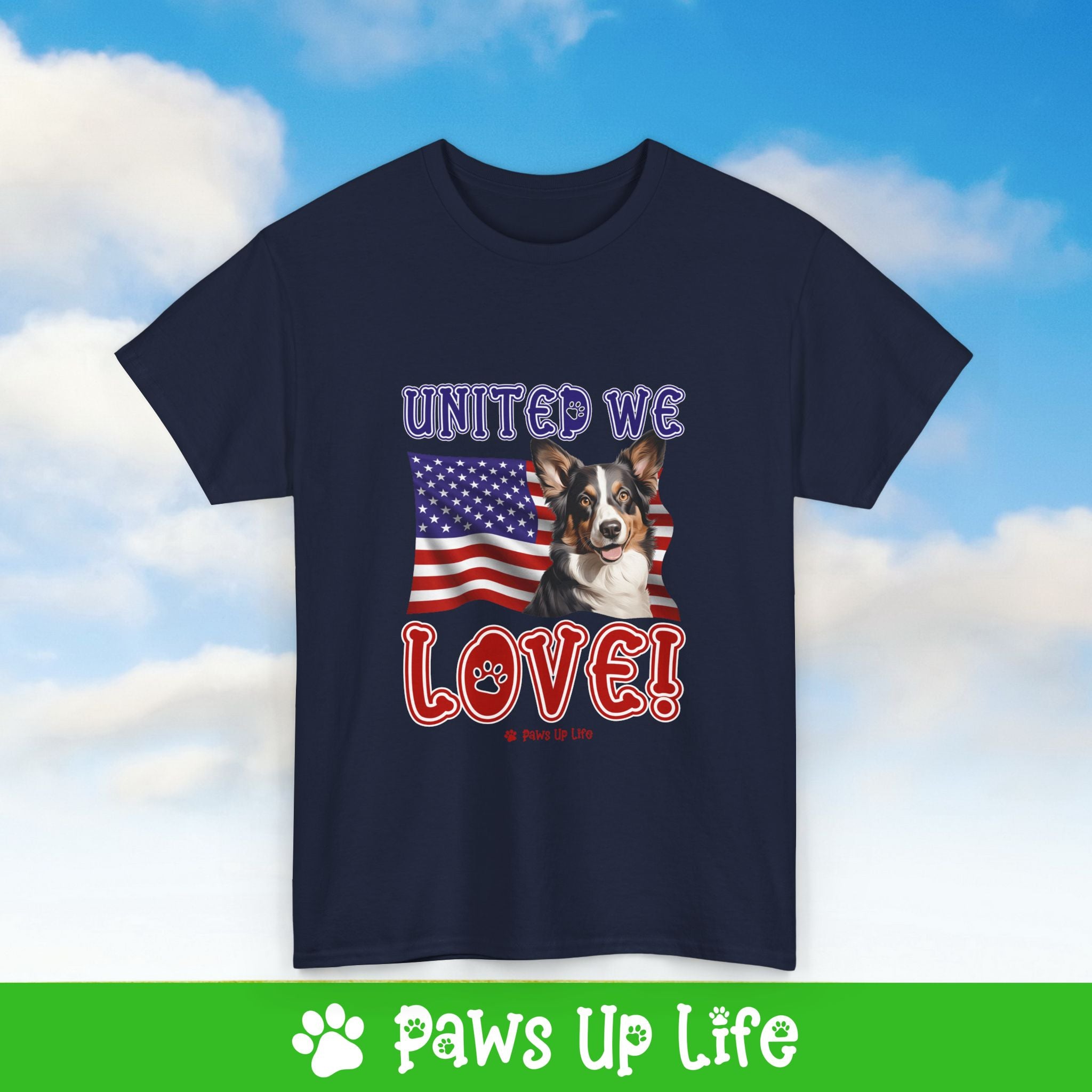 Cardigan Welsh Corgi Dog United We Love Dog Tee, Shirt, Unisex Pet Lover Gift, Dog Mom Dad Tshirt, Animal Rescue Advocate, Cute Puppy Graphic Top Classic Collar | Paws Up Life, LLC